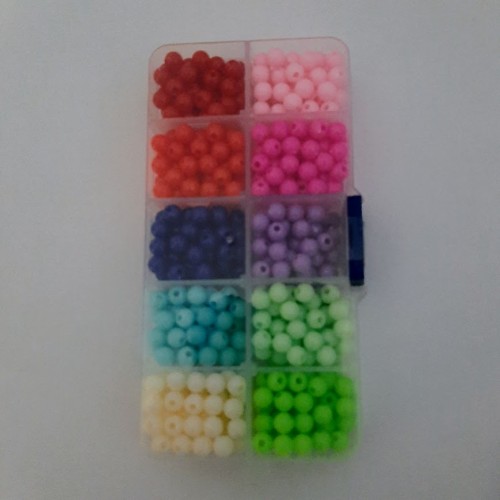 ACRILIC BEADS ASSORTIMENT - 10 COLOURS