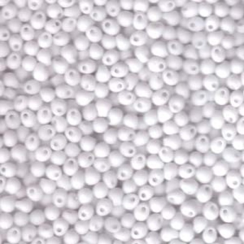 DROP BEADS 3,4mm Opaque White Matted 402F