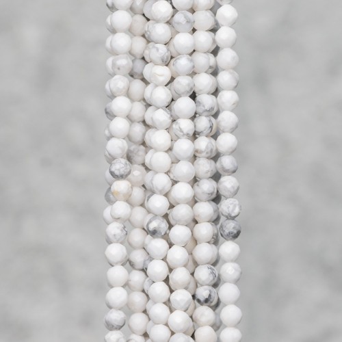 Howlite  Faceted 3mm