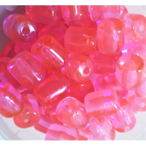 Acrylic Beads Tubes 11X19.5 mm pink transparent