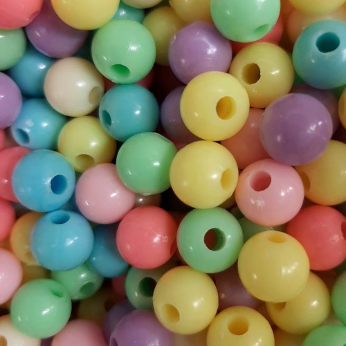 Acrylic Beads Round 10mm Pastel Mix