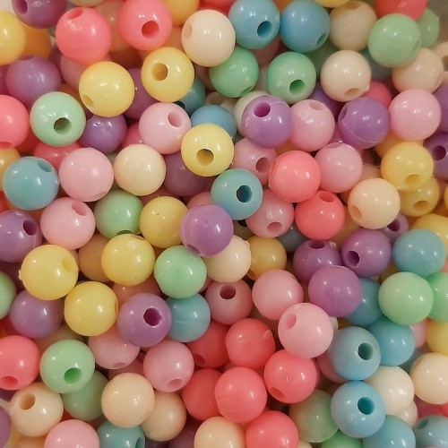 Acrylic Beads Round 8 mm Pastel Mix