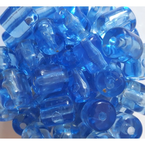 Acrylic Beads Tubes 11X19.5 mm blue transparent