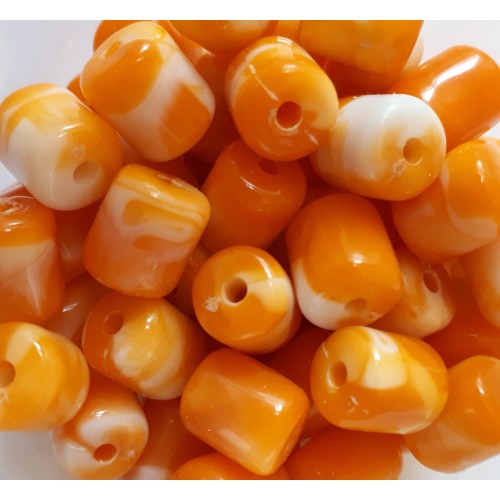 Acrylic Beads Tubes 11X19.5 mm orange melange