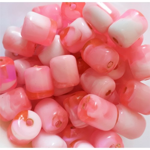 Acrylic Beads Tubes 11X19.5 mm pink melange