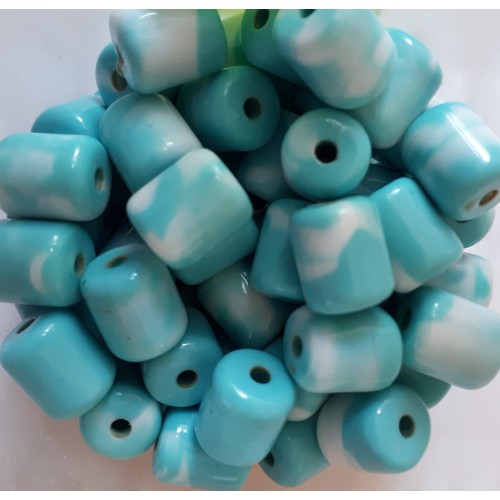 Acrylic Beads Tubes 11X19.5 mm turquoise melange