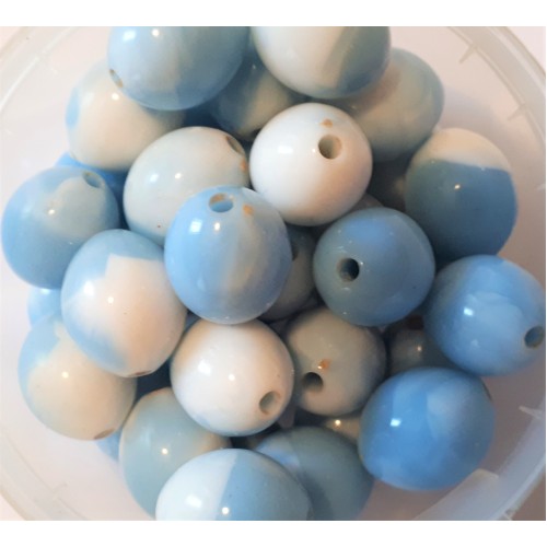 Acrylic Beads Elipsoide 12.5Х15.5 mm Light Blue melange