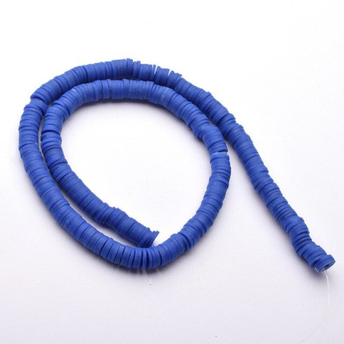 Polymer Clay Washer Heishi ~6 mm Cobalt Blue