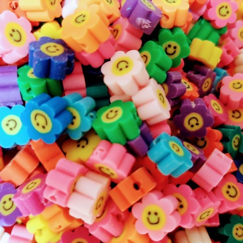 SMILEY FLOWER BEADS 10 pcs. Random Mix