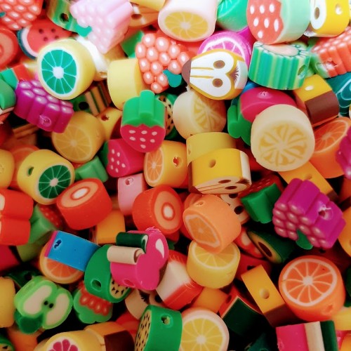 FRUIT & VEGETABLE BEADS 10 pcs. Random Mix