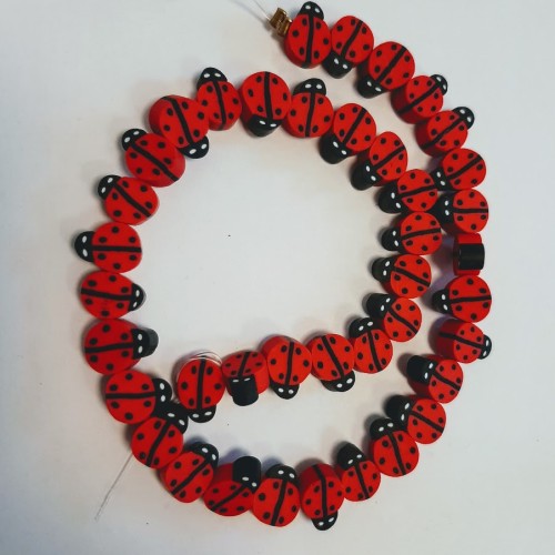 Lady Bugs Beads 10 pcs.