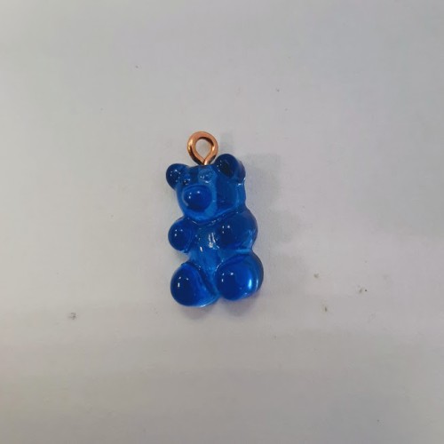 Gummy Bear Pendant Navy Gold Eyelet