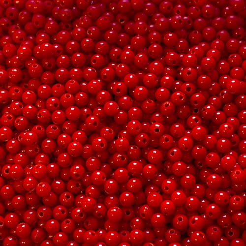 Acrylic Beads Round 6mm Red