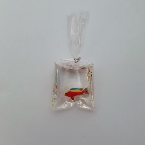 Transparent Bag With Fish Pendant Red