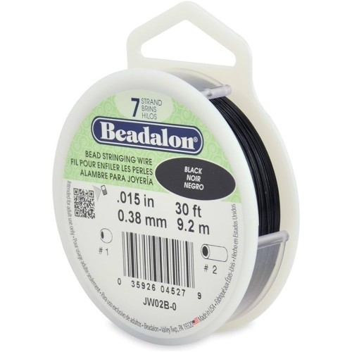 BEADALON корда 7нишки 0,38мм черна 9,2м