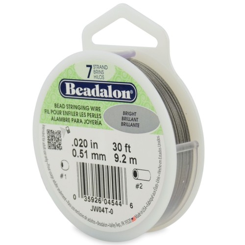 BEADALON 7STRD WIRE .020 BRIGHT 30FT