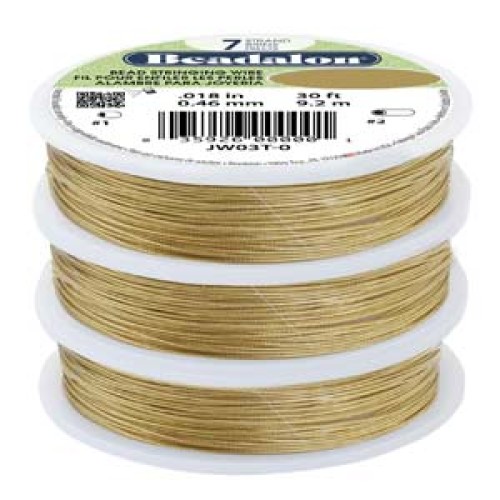 BEADALON 7STRD .015 GOLDCLR 30FT