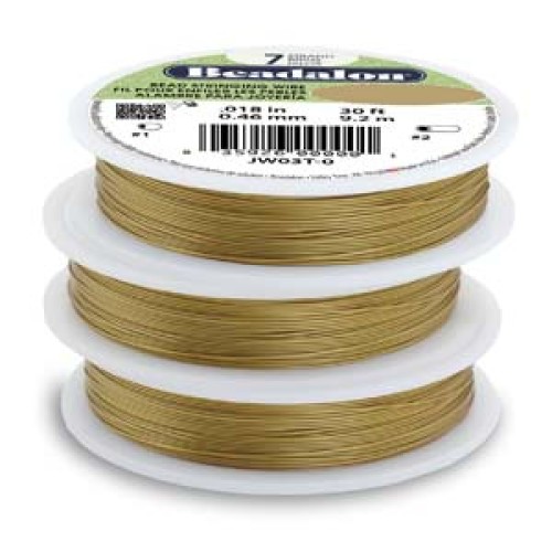 BEADALON 7STRD .015 SATIN GOLD 30FT