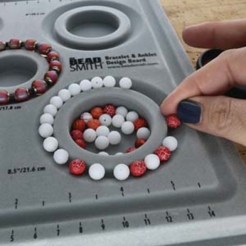 BRACELET BEAD BOARD W/ 8SIZES +W/LID-FLOCKED The Beadsmith®