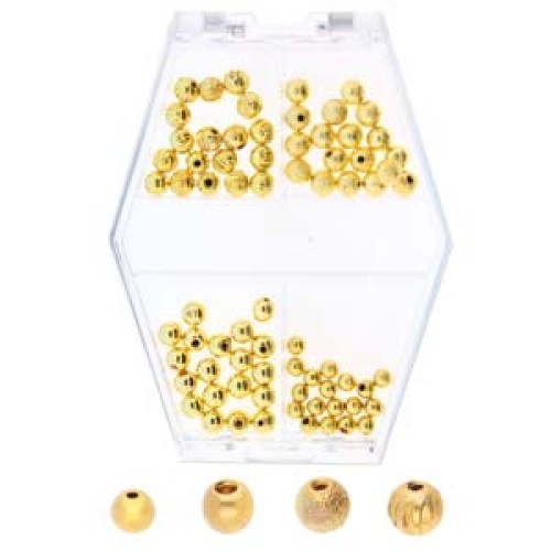 Memory Wire End Cap Assortment- 72 pcs. Gold Plated