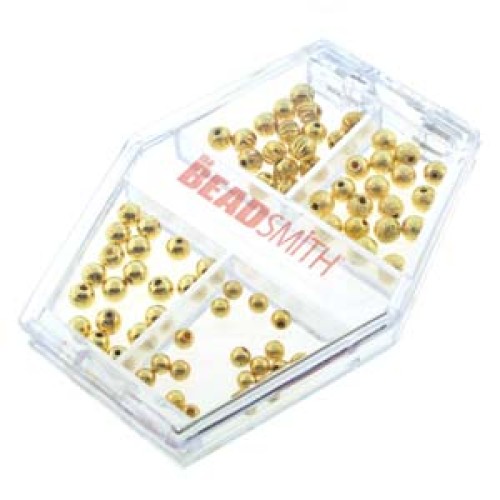 Memory Wire End Cap Assortment- 72 pcs. Gold Plated