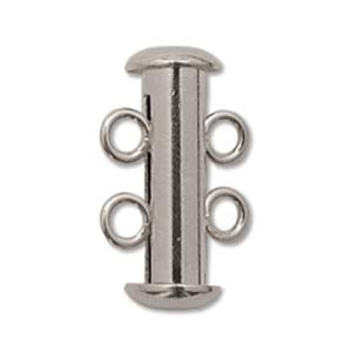 MAGNETIC CLASP 2-STRAND Rhodium Colour 16mm