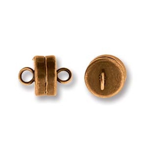 MAGNETIC CLASP ROUND COPPER ANTIQUE 7mm