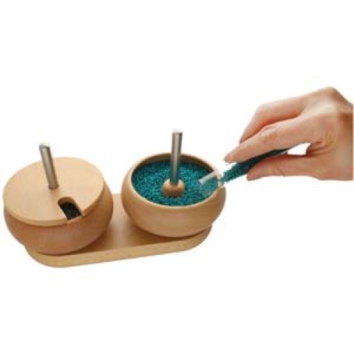 ИНСТРУМЕНТ ЗА НАНИЗВАНЕ НА СИТНИ МЪНИСТА ДВОЕН The Beadsmith®  / SPIN & STRING - DOUBLE WOODEN BEAD SPINNER The Beadsmith®