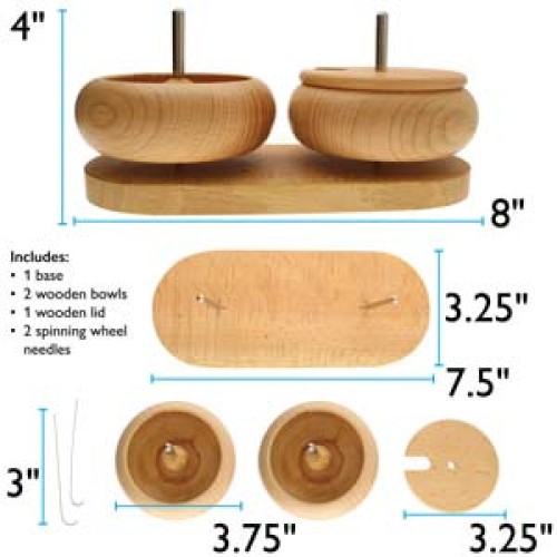 ИНСТРУМЕНТ ЗА НАНИЗВАНЕ НА СИТНИ МЪНИСТА ДВОЕН The Beadsmith®  / SPIN & STRING - DOUBLE WOODEN BEAD SPINNER The Beadsmith®