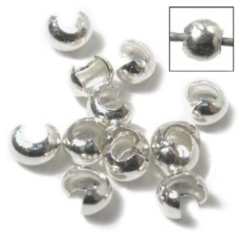 CRIMP COVER 4mm Silver Plated - 10pcs