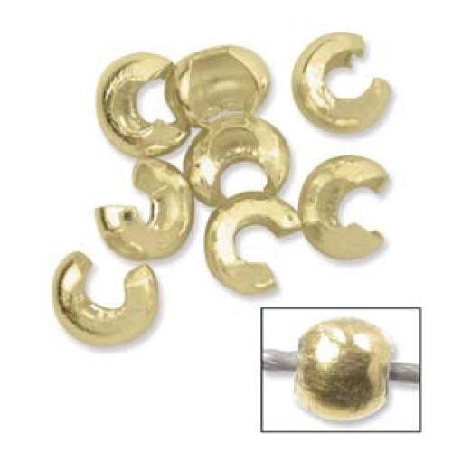 CRIMP COVER 3mm Gold Plated - 10pcs