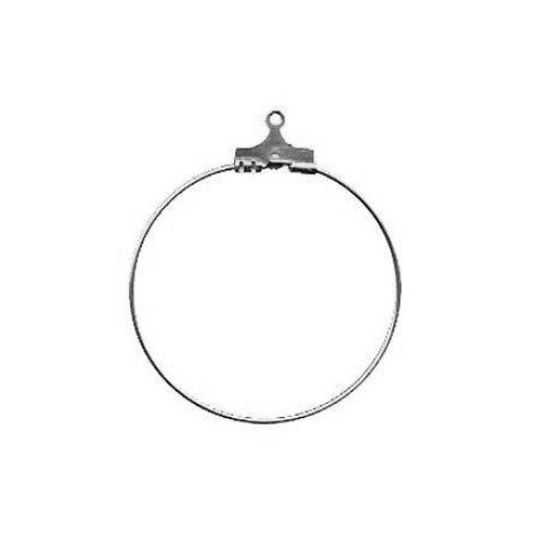 BEADING HOOP RHODIUM PLATED - 40mm