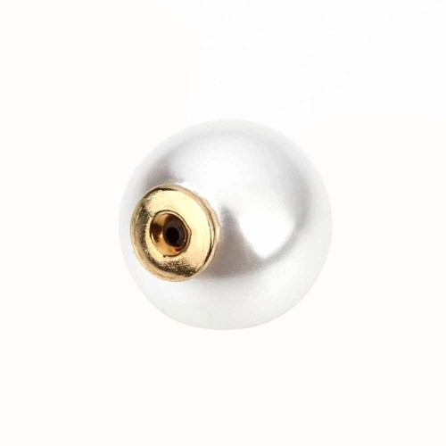 ENDCAP FOR BROOCH PIN- PEARL/SILVER CORE 14 mm