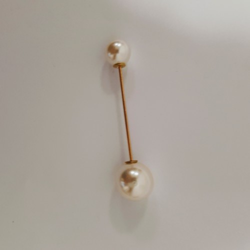 ENDCAP FOR BROOCH PIN- PEARL/SILVER CORE 10 mm