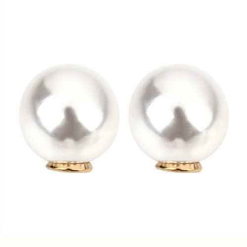 ENDCAP FOR BROOCH PIN- PEARL/GOLD CORE 14 mm