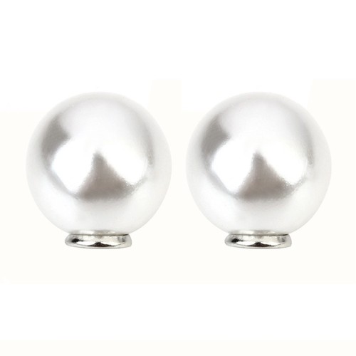 ENDCAP FOR BROOCH PIN- PEARL/SILVER CORE 10 mm