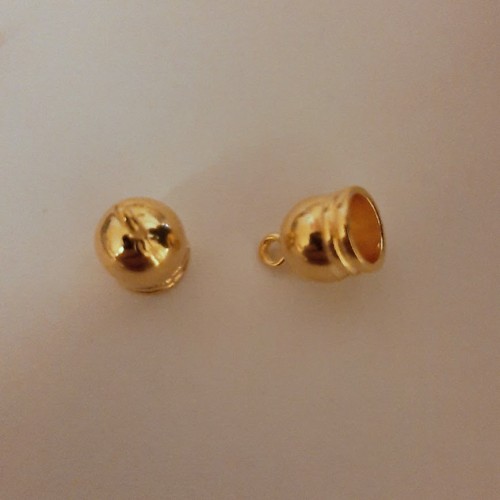 End Cup Terminal 10x14 mm  (Ø 8 mm) Gold Plated