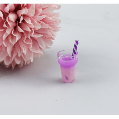 Blueberry Shake Cup With Straw