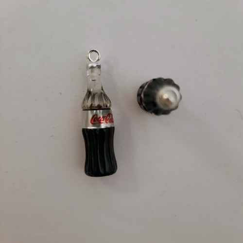 Coke Bottle Pendant 3D Silver/Diet