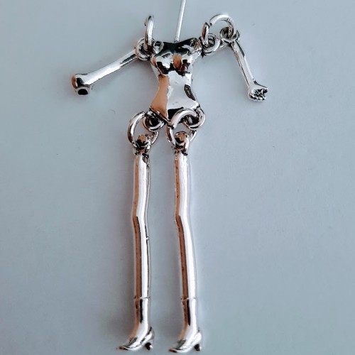 Human Body DIY Doll Pendant Silver Colour