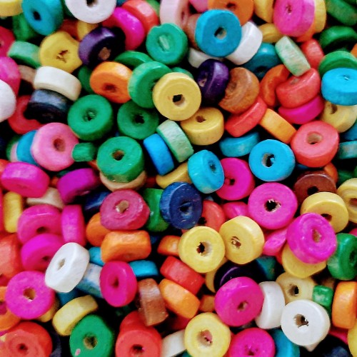 WOODEN DONUT BEAD MIX 8 mm