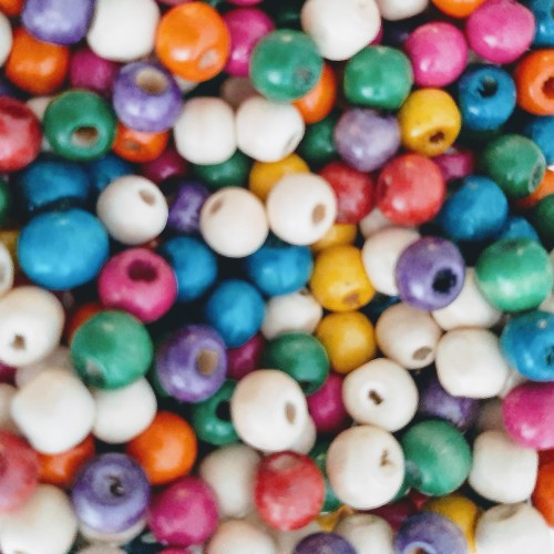 WOODEN ROUND BEAD MIX 8 mm