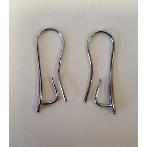 EARRING HOOKS Rhodium Plated XL