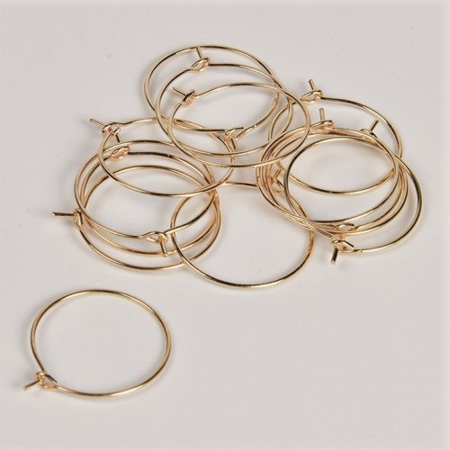 Earring Hoop Memory Light Gold Colour- 25mm