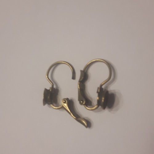 EARRING HOOK Lever Back With Cup - Brass Antiqued