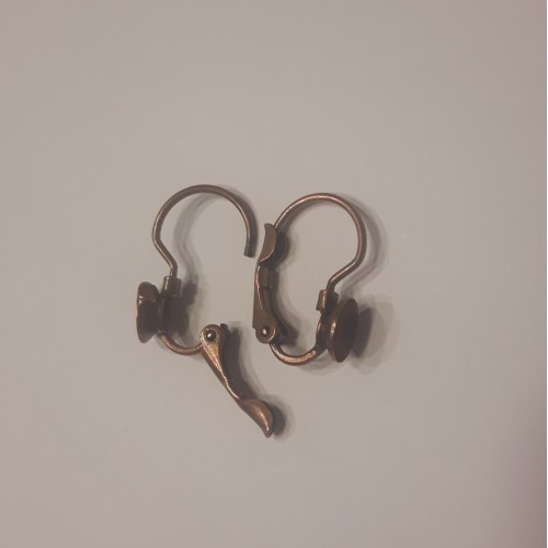 EARRING HOOK Lever Back With Cup - Copper Antiqued