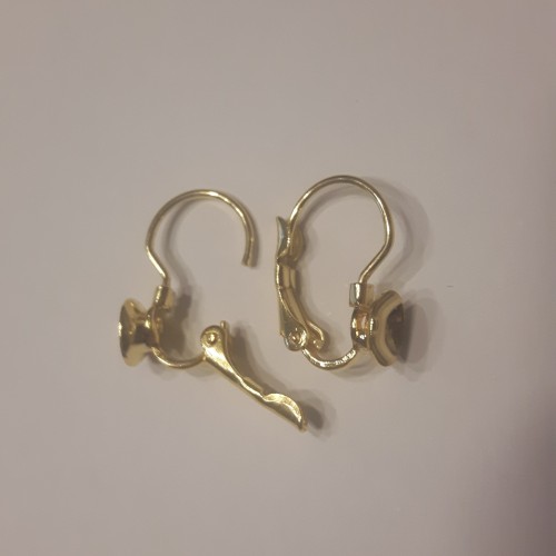 EARRING HOOK Lever Back With Cup - Gold Plated