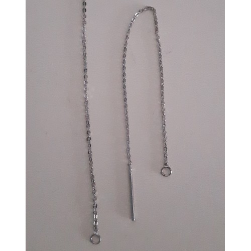 Ear Wire Chain- Rhodium Plated