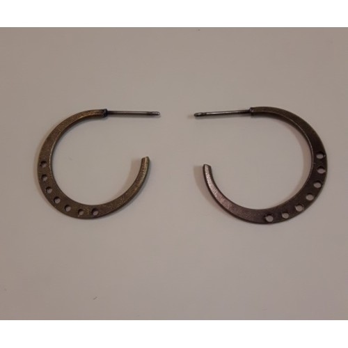 Earring Hoop With Side Holes Brass Antique- 20mm