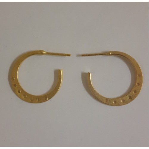 Earring Hoop With Side Holes Gold Plated- 20mm